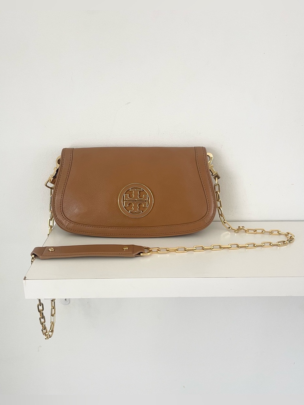 Tory Burch Amanda Camel Brown Crossbody Bag